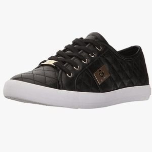Guess Sz 7.5M G by Guess Black & Gold Backer 2 Quilted Sneakers